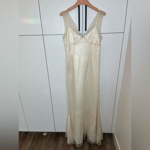 Silk lace vintage wedding dress